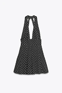 ROBE COURTE HALTER À POIS