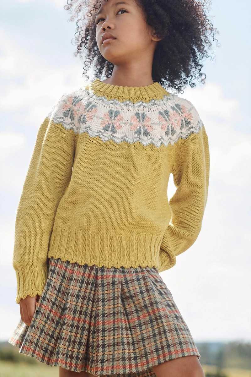 LIMITED EDITION WOOL BLEND GREEK PRINT SWEATER