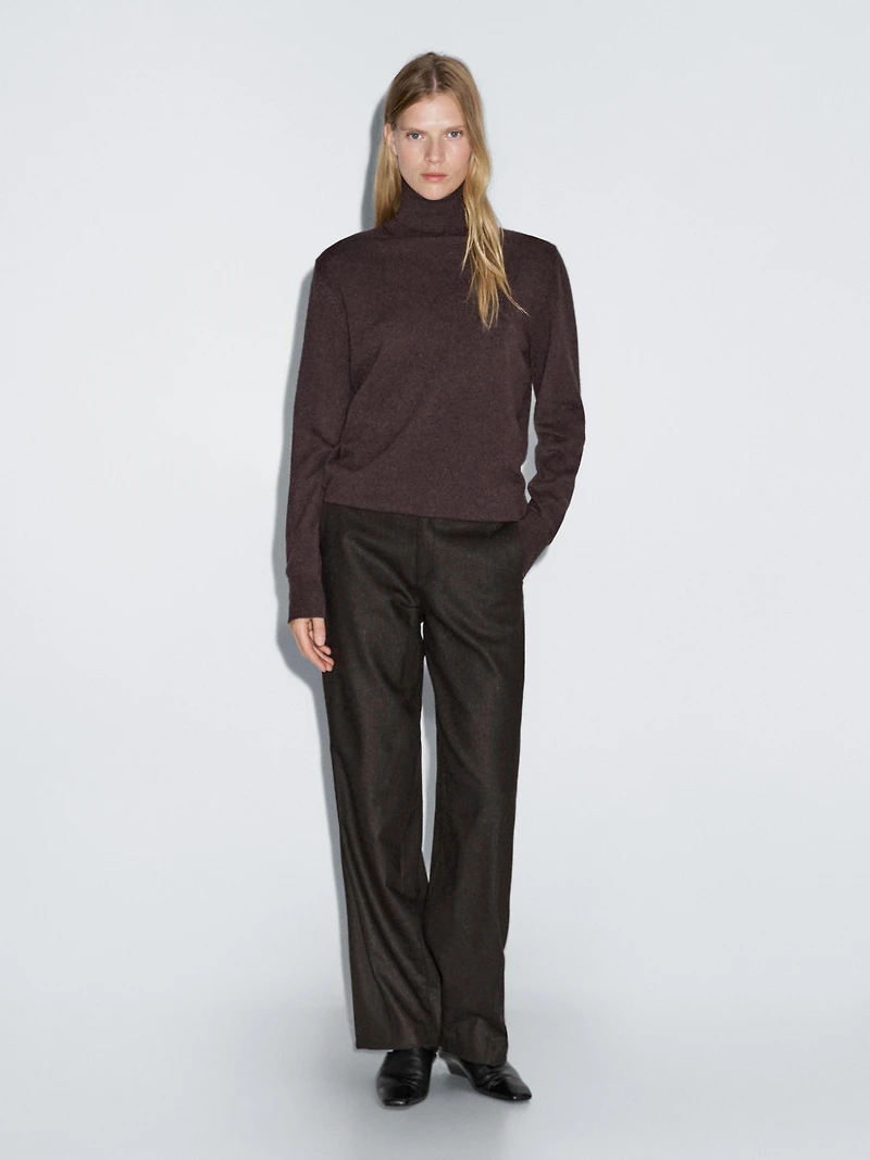 Pantalon en flanelle de laine mélangée