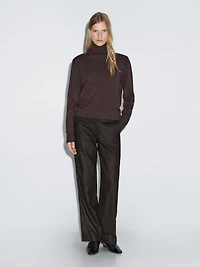 Pantalon en flanelle de laine mélangée