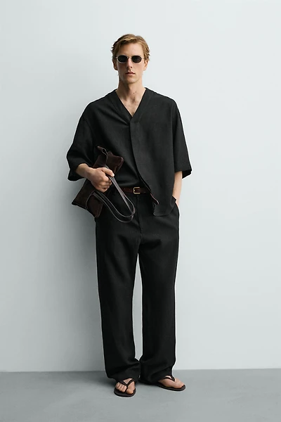 RELAXED FIT VISCOSE-HEMP PANTS