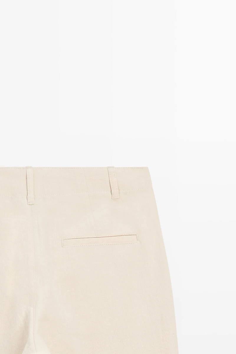 Pantalon relaxed fit en mélange de lin