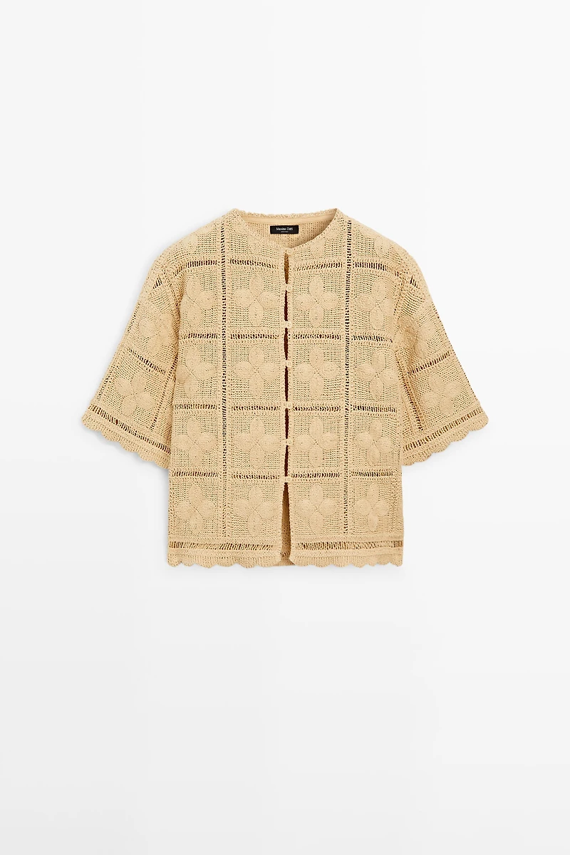 Cutwork crochet cardigan