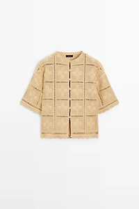 Cutwork crochet cardigan
