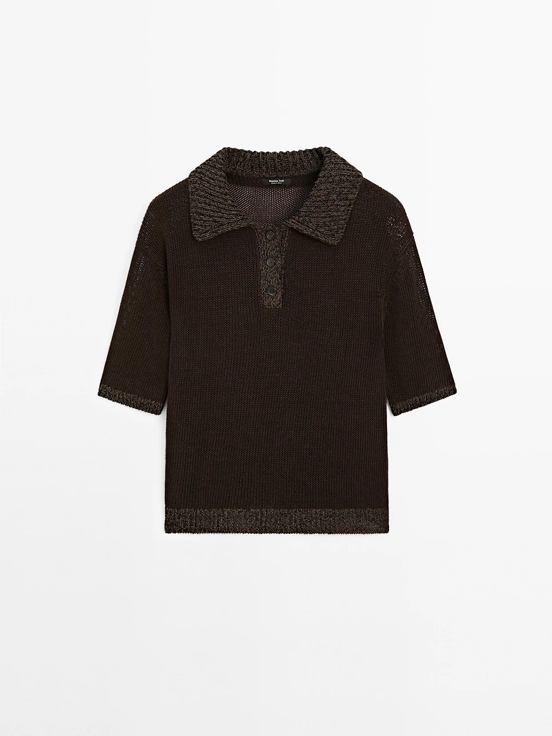 Pull polo col contrastant