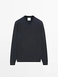 Wool and cashmere knit V-neck sweater - LIMITED