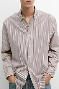 100% cotton regular fit striped shirt