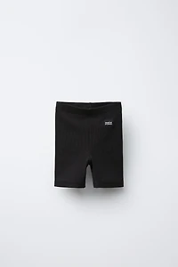 RIB-KNIT BIKE SHORTS