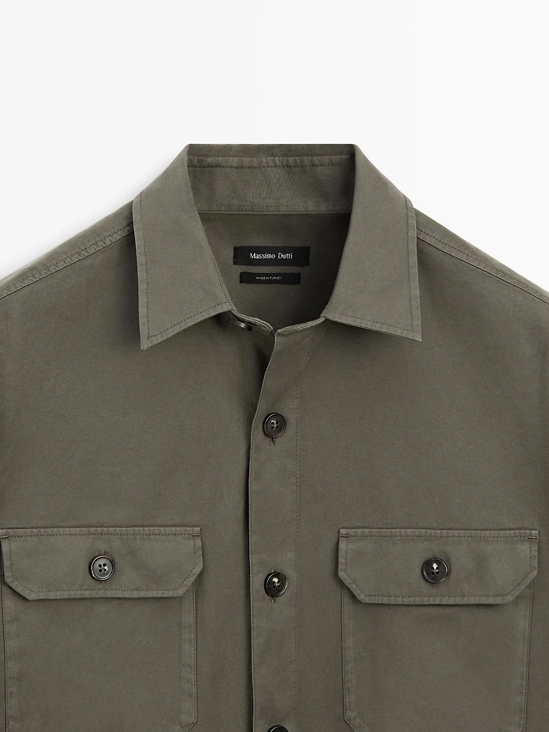 Cotton overshirt with pockets