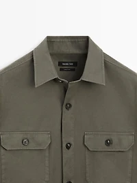 Cotton overshirt with pockets