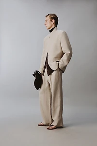RELAXED FIT DOUBLE BREASTED SUIT BLAZER