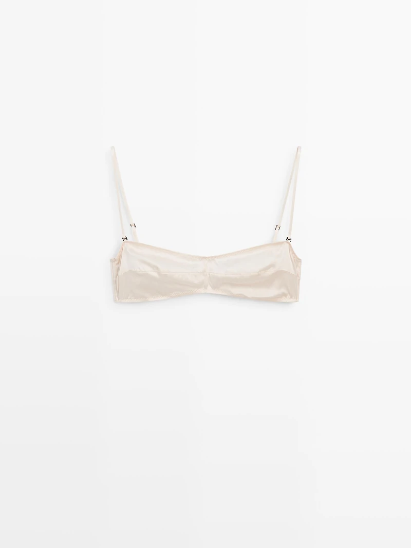 Silk blend bandeau top