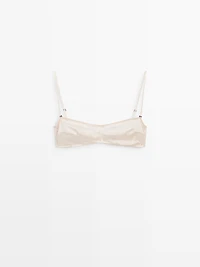 Silk blend bandeau top