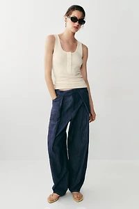 PLEATED LINEN PANTS