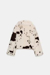 FAUX FUR ANIMAL PRINT JACKET