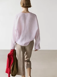 100% linen V-neck blouse