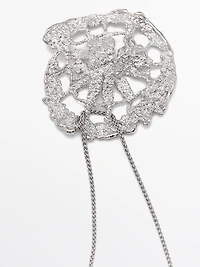 Collier pendentif pièce dentelle