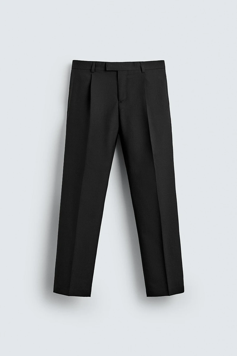 REGULAR FIT PLEATED TUXEDO PANTS