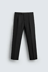 REGULAR FIT PLEATED TUXEDO PANTS