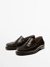 Mocassins cuir patte décorative