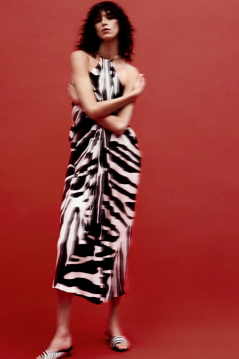ROBE HALTER À IMPRIMÉ ANIMAL ZW COLLECTION