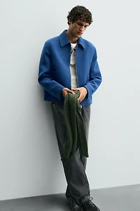 ZIP-UP WOOL EFFECT JACKET