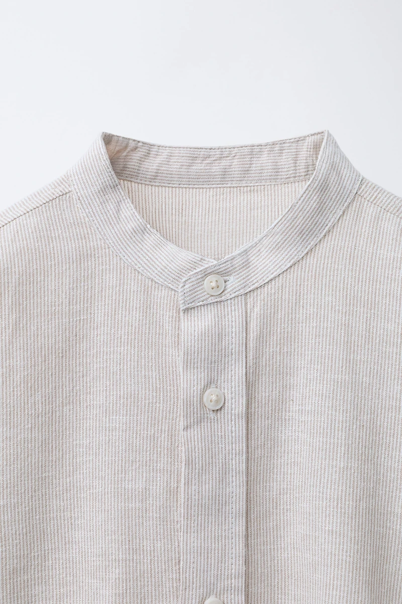 STRIPED SHIRT WITH COTTON AND LINEN