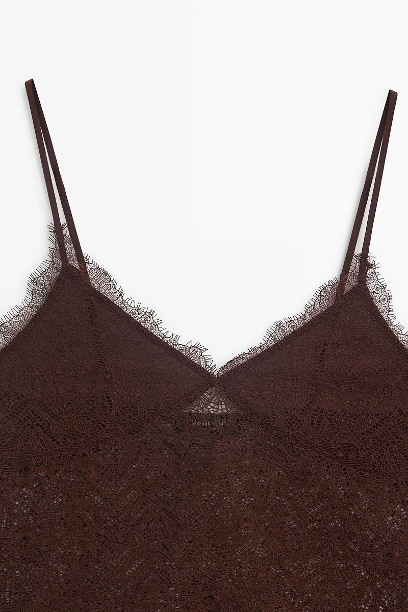 Strappy lace detail top