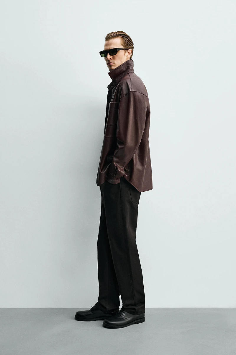 LEATHER OVERSHIRT