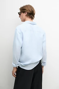 100% linen regular fit check shirt