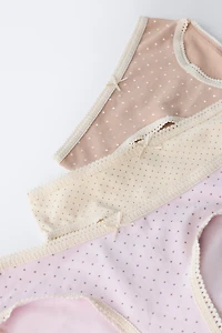 6-14 YEARS/ SIX-PACK OF POLKA DOT UNDERWEAR