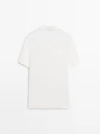 Short sleeve cotton knit polo shirt