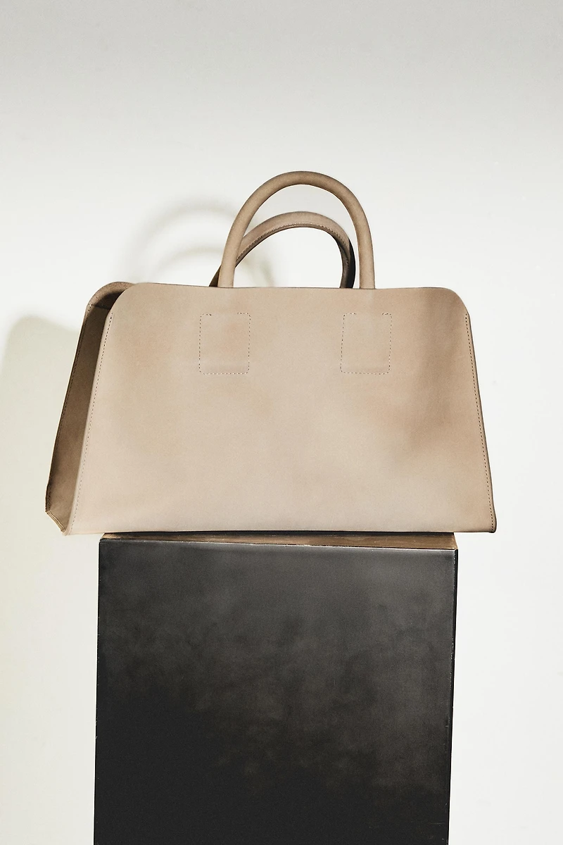 MINI NUBUK LEATHER SHOPPER BAG
