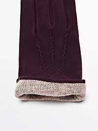 Suede leather gloves