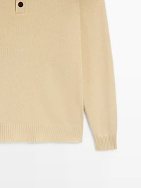 Pull polo en maille 100 % laine