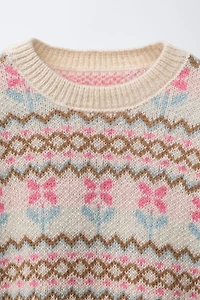 JACQUARD KNIT SWEATER WITH WOOL