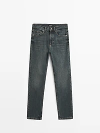 Mid-rise cropped slim fit jeans