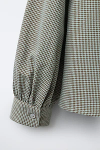 GINGHAM COLLAR SHIRT