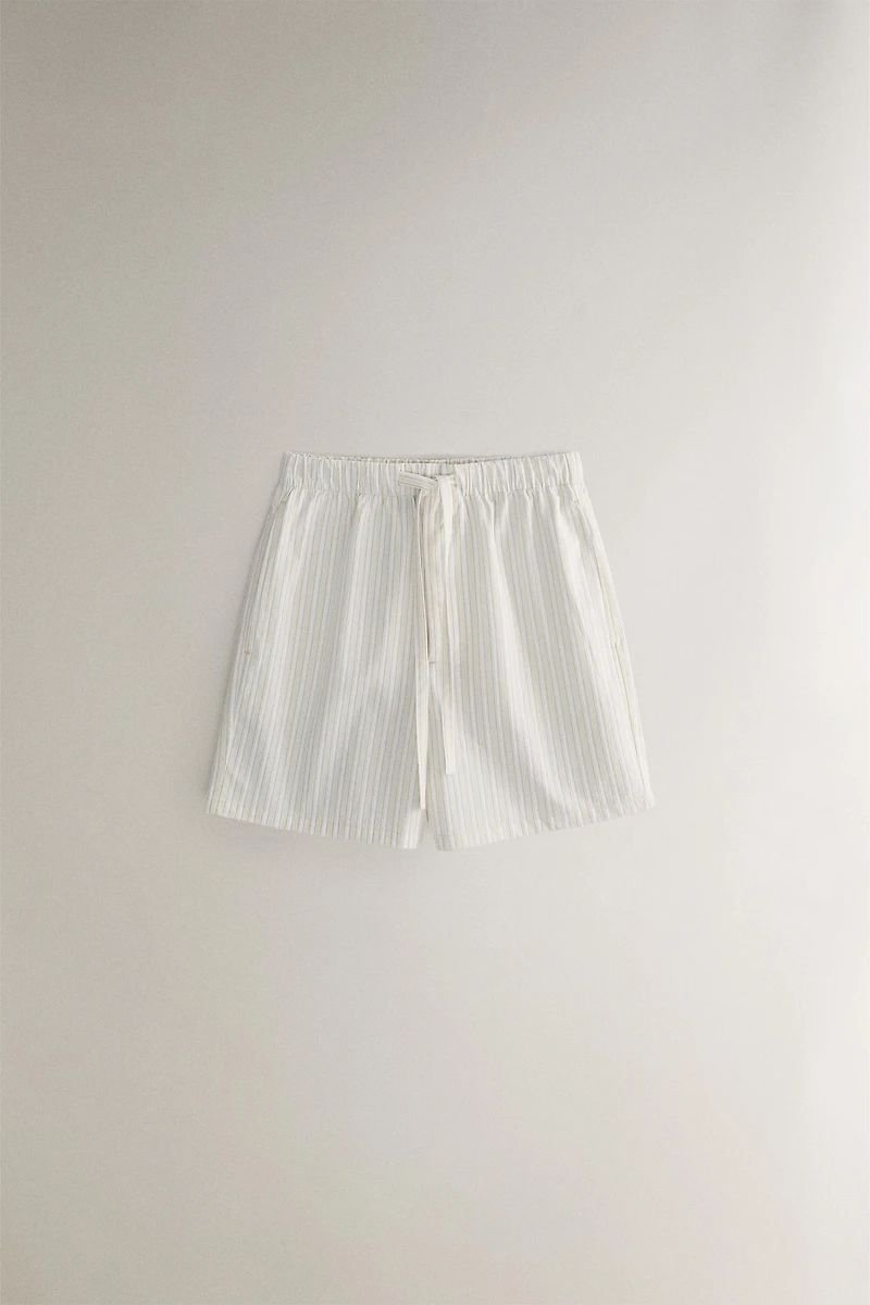 STRIPED COTTON SHORTS