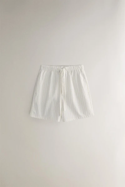 STRIPED COTTON SHORTS