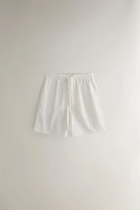 STRIPED COTTON SHORTS