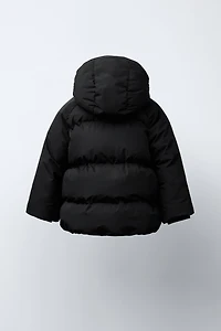WATER REPELLENT HOODED PUFFER JACKET