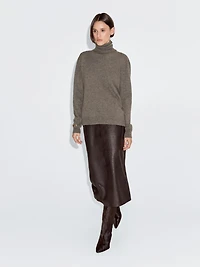 Wool blend high neck sweater