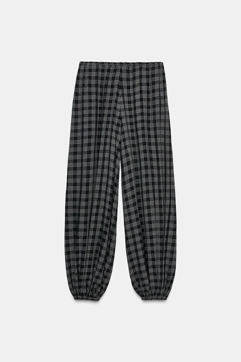 PLAID BALLOON PANTS ZW COLLECTION
