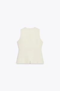 COVERED BUTTON KNIT VEST