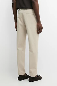 Cotton-blend slim fit pants