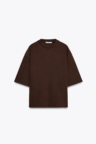 WASHED EFFECT INTERLOCK T-SHIRT