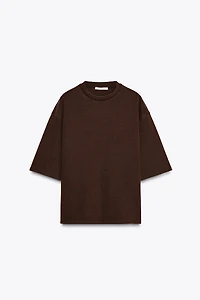 WASHED EFFECT INTERLOCK T-SHIRT