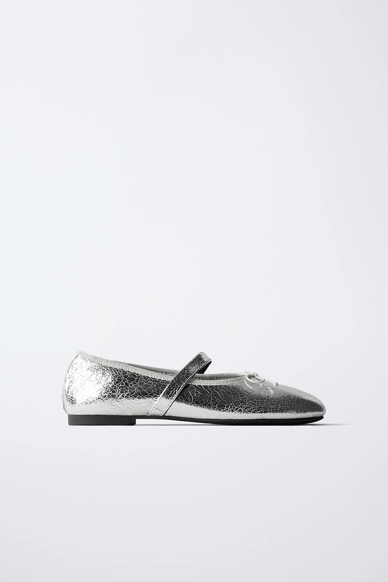 METALLIC BALLET FLATS