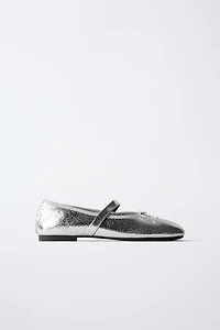 METALLIC BALLET FLATS